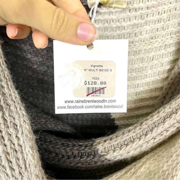 NWT M for Bolide Asymmetrical Beige Color Block Knit Cardigan Lagenlook Sz Small - Picture 3 of 14